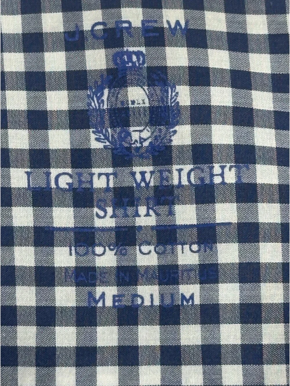 J Crew Checked Lightweight 100% Cotton Button Up Blue Mens M
